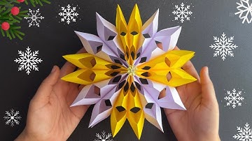 3D paper snowflake / how to make paper snowflakes #christmas #papercrafts #diy