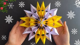 3D paper snowflake / how to make paper snowflakes #christmas #papercrafts #diy