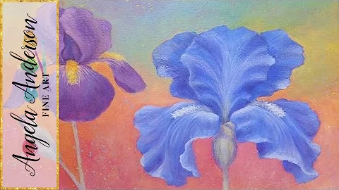 Iris Flower Acrylic Painting Instruction | How to ...