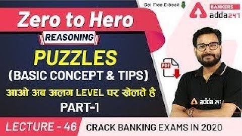 Puzzles | Basic Concept & Tips | (Part-1) | Reasoning | Adda247 Banking Classes