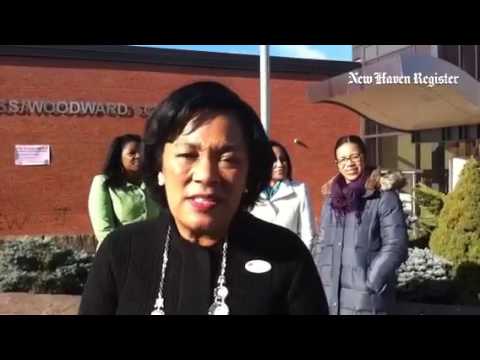 #NHR13 #NHV mayoral candidate Toni Harp at Ross/Woodward School campaigning
