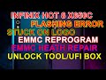 Infinix hot 8 x650c flashing error, stuck on logo, image verify error, emmc reprogramming