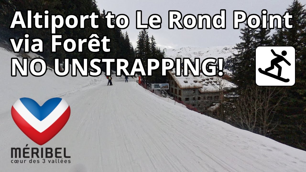Snowboarding Les Trois Vallées, Méribel - Altiport area to Le Rond ...