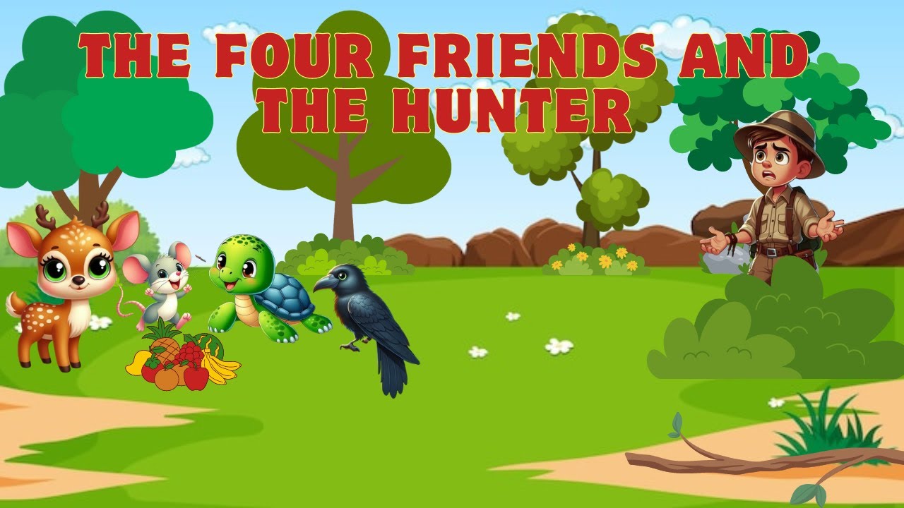 Four friends and the hunter in hindi | panchatantra stories for kids in ...