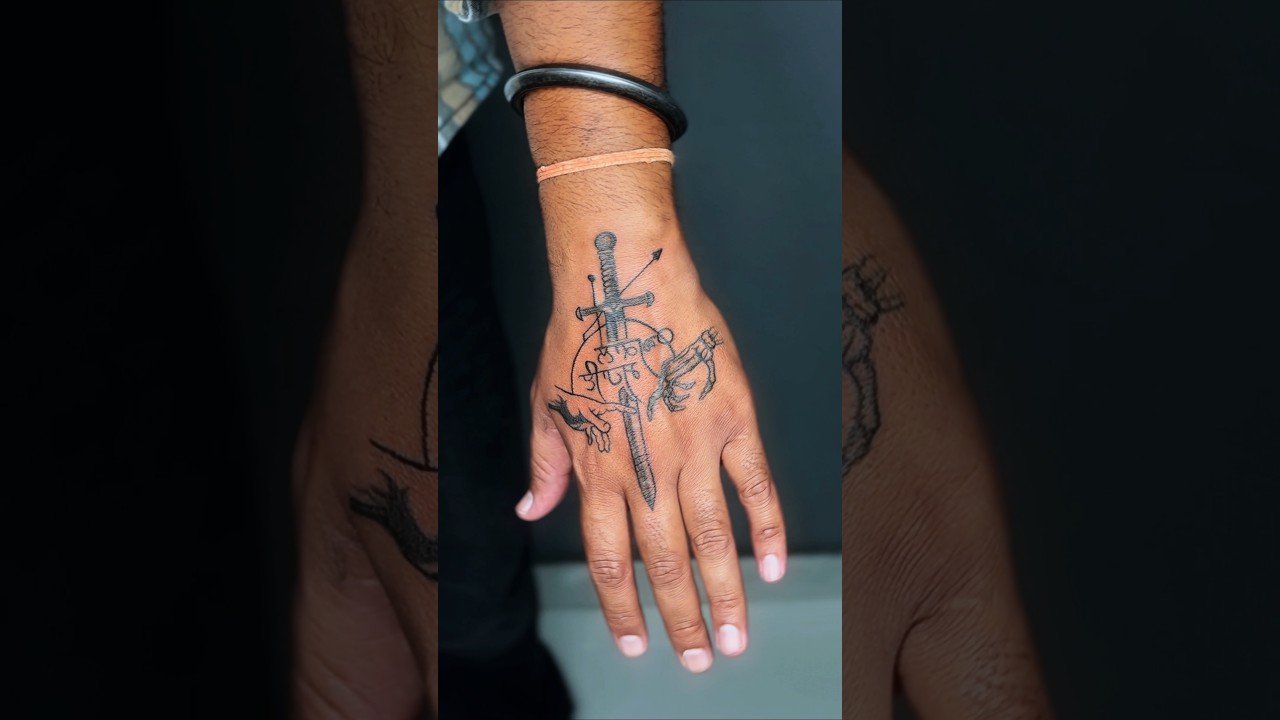 Sword & Bow Hand Tattoo — The Meaning Is Deep ⚔️🏹 #shorts