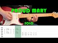 PROUD MARY - Guitar lesson - Guitar solo with tabs (fast & slow) - CCR