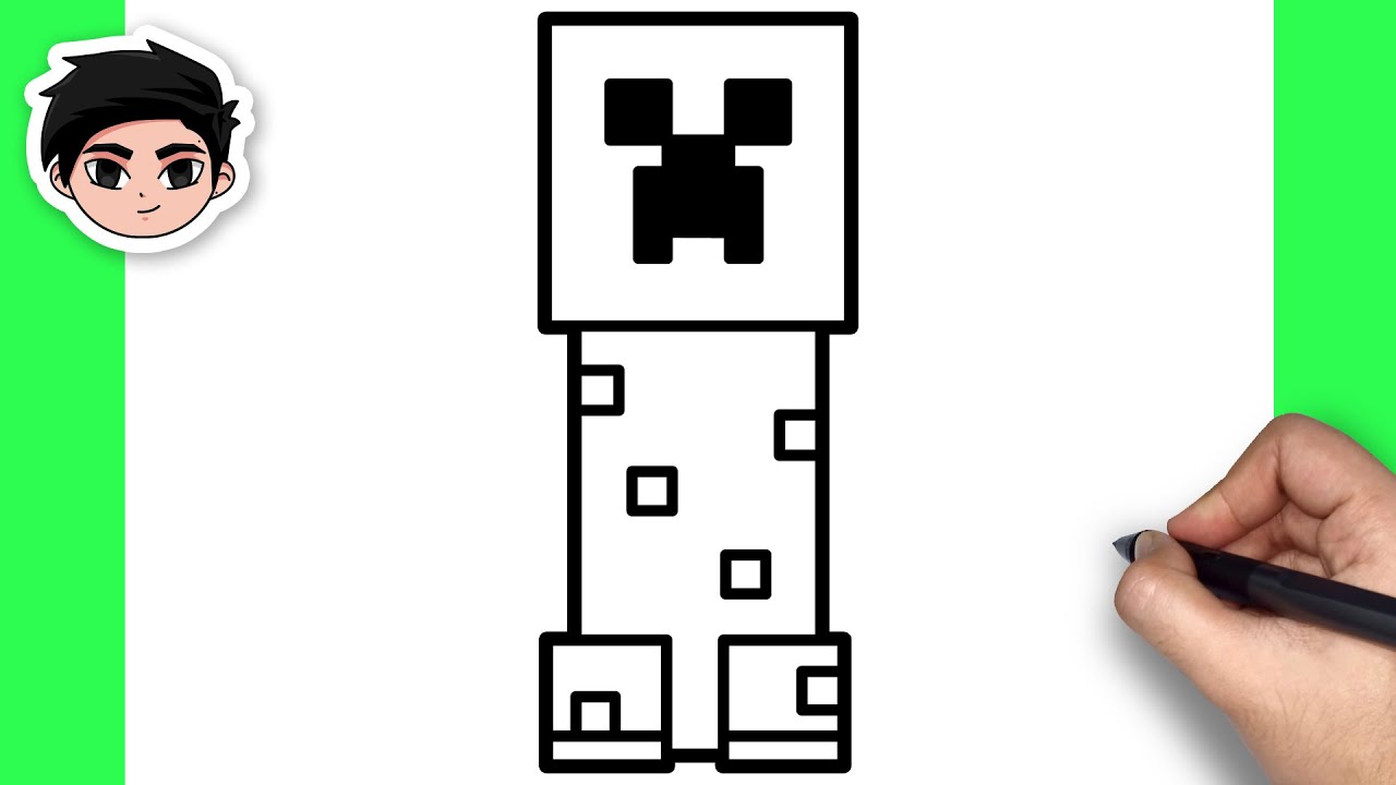 How to Draw Creeper from Minecraft Easy 