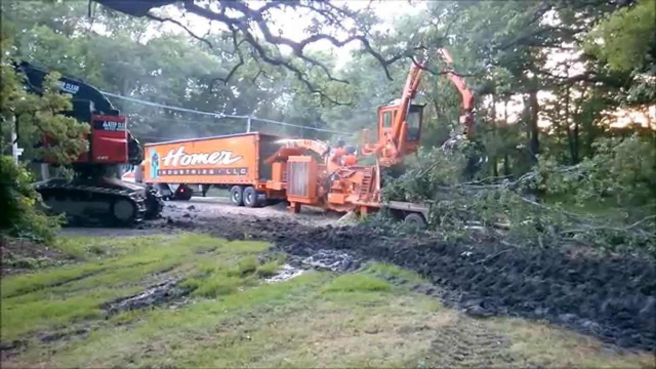Giant Tree Shredder Large Wood Chipper Devouring Whole Trees Hd Video Youtube