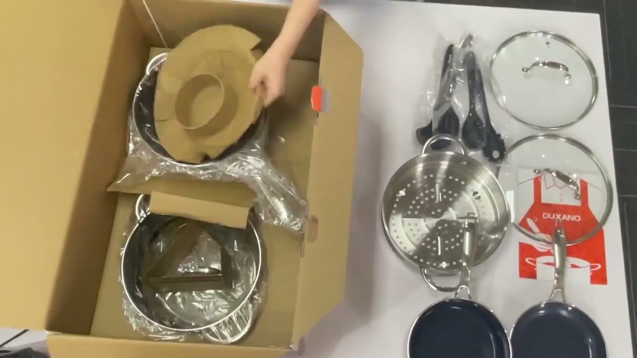 Deluxe 14PC Nonstick Cookware Sets| DUXANO Freshness Maintained Pots 