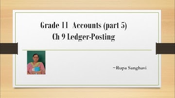 Ledger-Posting (part 5) Grade 11 Chapter 9 Posting from simple subsidiary book with example