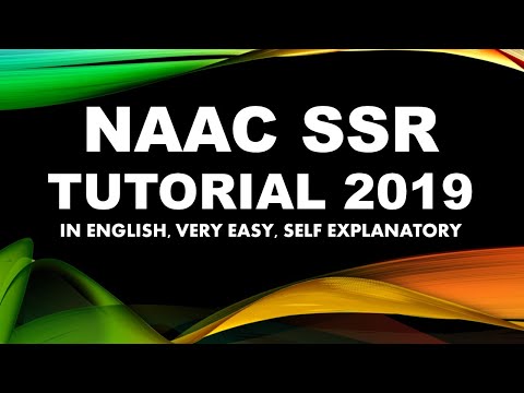 NAAC SSR Tutorial in English,