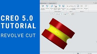 How to create revolve cut in creo tutorials