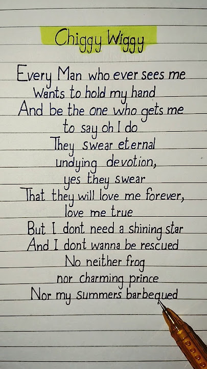 chiggy wiggy lyrics in english