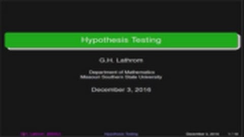 Hypothesis Testing - Part 2