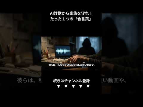 【警察庁緊急警告】AI音声詐欺に絶対騙されない！たった1つの家族ルールで財産を守る (Shorts)