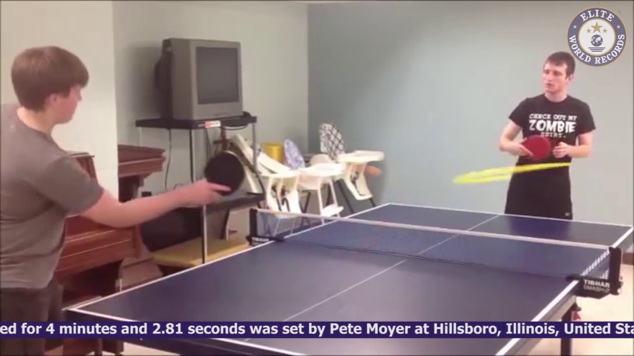 Longest Table Tennis Volley while Hula Hooping EWR201321274 YouTube