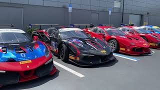 5 Ferrari 458 Challenge Race Cars All Together At One Dealership