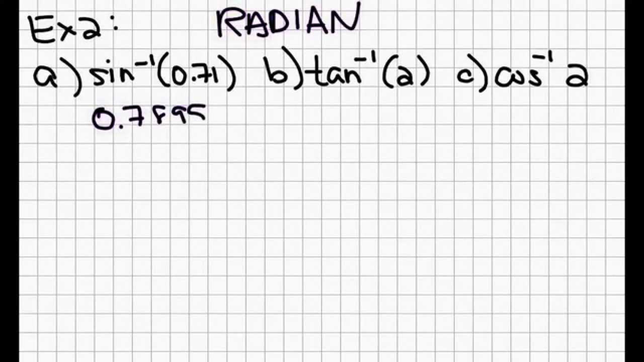 6.4 Inverse Trigonometric Functions and Right Triangles - YouTube