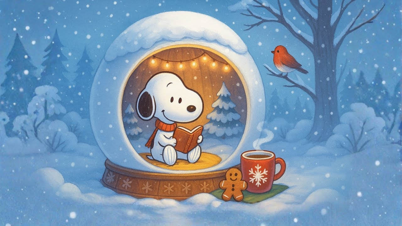 Cozy Winter Reading with Snoopy ❄️📖 | Peaceful Lofi for Relaxing, Studying & Good Mood