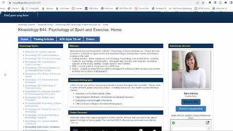UNCG Kinesiology (KIN) 644 Library Instruction Video