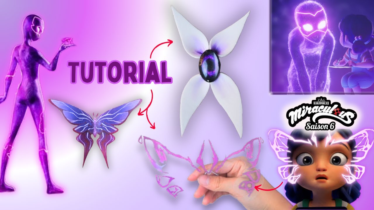 DIY NEW Miraculous Season 6 Chrysalis Butterfly Brooch, Ultra Akuma & Akumatization Mask