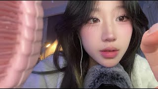 asmr | ୨୧ brushing your hair + soft mic scratching | layered sounds ୨୧