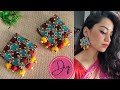 Diy Embroidery Earrings // Creative  Handmade Earrings // Cloths earrings // Unique // Simple //Easy