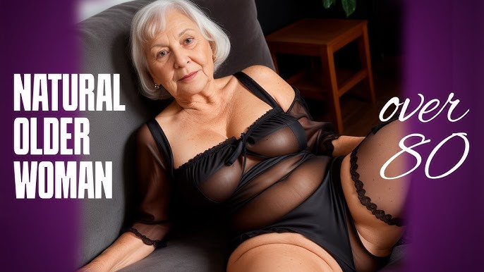 Natural Older Woman Over 75 in Lingerie