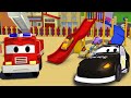 Авто Патруль -  Падение с горки - Автомобильный Город  🚓 🚒 детский мультфильм