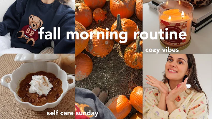 fall morning routine🍂🧸🕯️pumpkin baked oats, self care sunday, cozy aesthetic