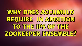 Why does Accumulo require $ZOOKEEPER_HOME in addition to the IPs of the Zookeeper ensemble?