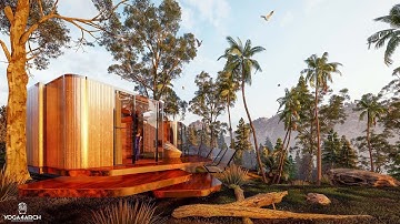 LUMION 9 RENDERING TUTORIALS #36 FOREST HOUSE IN SUNSET