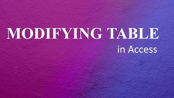 Modifying table in access|computer Class 8 Part 2|MS access