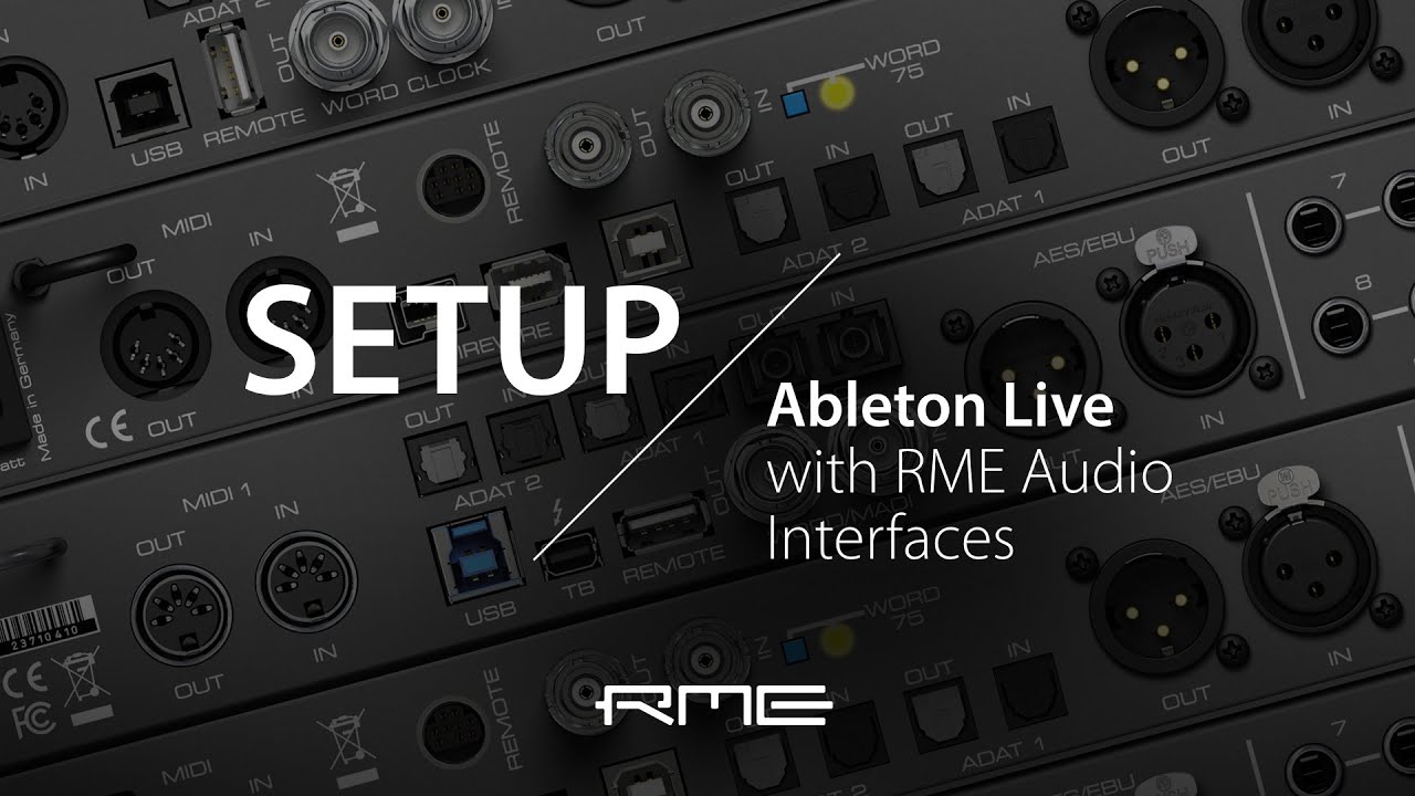 YouTubeで「Ableton Live」RMEインターフェイスDAW設定ガイドを視聴 YouTubeで「Ableton Live」RMEインターフェイスDAW設定ガイドを視聴