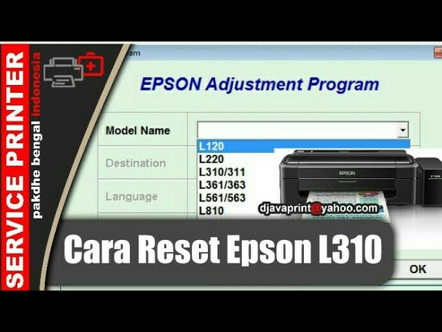 Cara Reset Epson L130 Resetter Epson L310 Adjusment Epson L130 Youtube