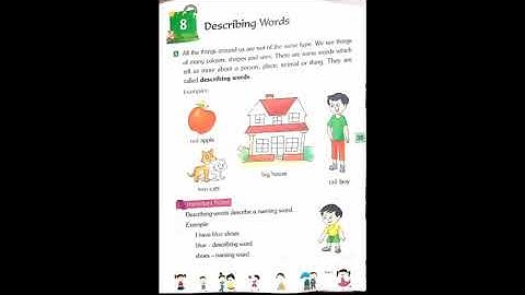 Class 1st | English grammar | chapter 8 | describing words