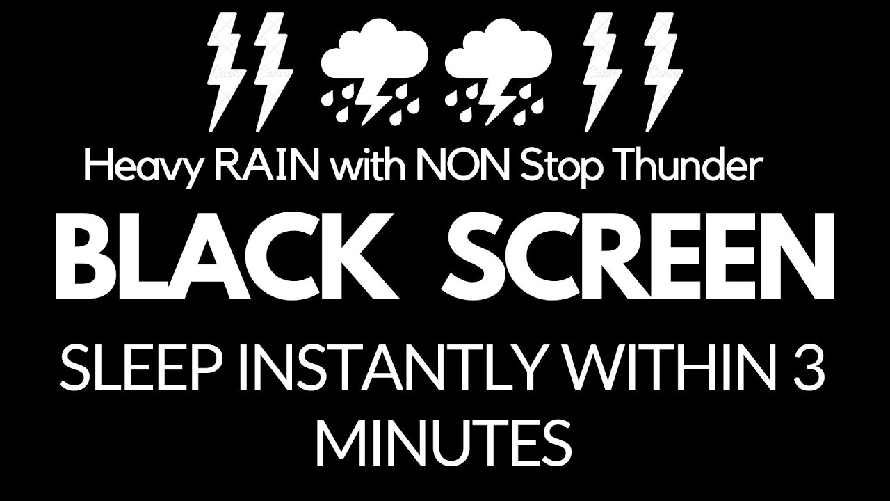 Heavy RAIN with NON Stop Thunder | SLEEP Instantly Within 3 Minutes | Relaxation