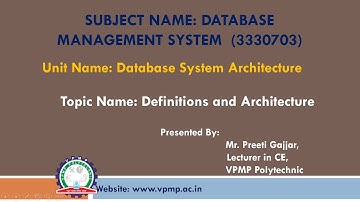 3 Tier ANSI SPARC Architecture | DBMS | 3330703 | Preeti Gajjar