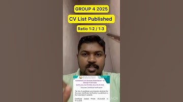 GROUP 4 2025 | CV List Published | Ratio 1:2 / 1:3 | #tnpsc #group4 #group4result