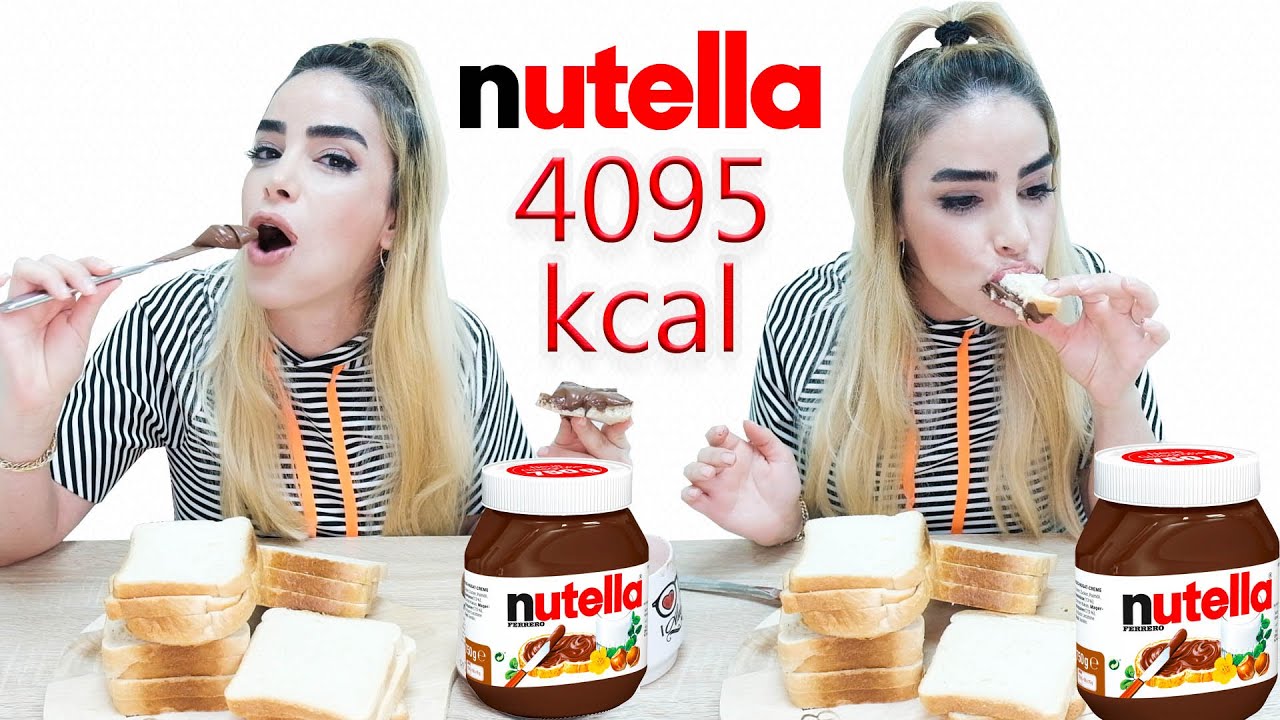 NUTELLA MUKBANG KAVANOZ | 4095 KALORİ | MUKBANG Türkçe