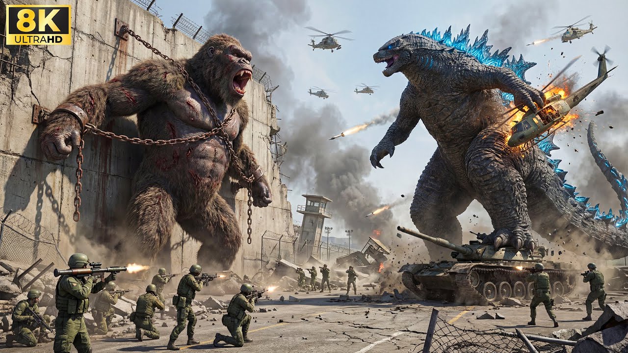 King Kong and Godzilla vs  Elite Military Forces🔥: The most terrifying clash ever 🦍🦖