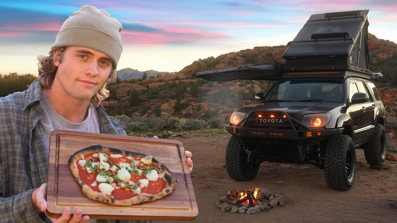 Cooking Pizza out of My Truck (solo camping)