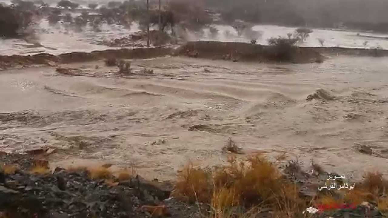 سيول الوهط محملة بالبردية الهائلة الاثنين 1436/8/7 HD