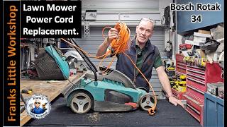 Lawn Mower Power Cable Replacement, Bosch Rotak 34.