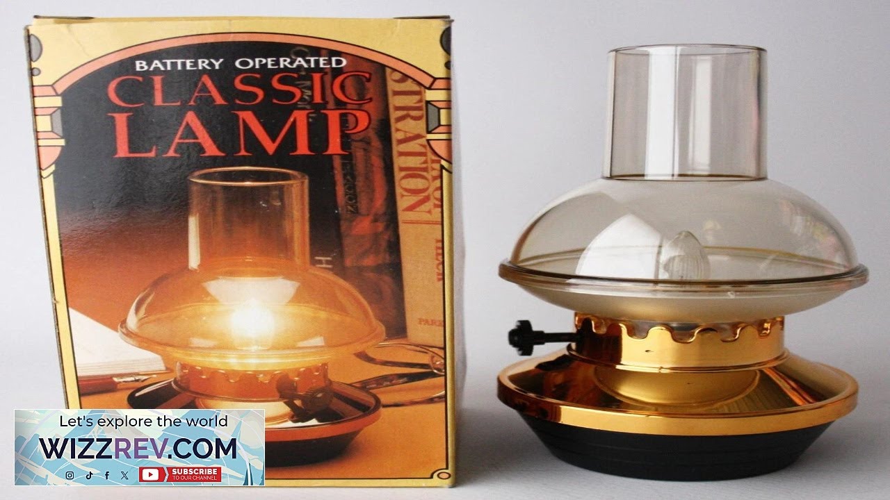 RARE VINTAGE 1992 CLASSIC LAMP BATTERY OPERATED PLASTIC GOLD NIGHT NEW NOS