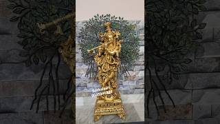 Pure brass krishna statue in brass with tree in back super fine quality by Sonkala art industries