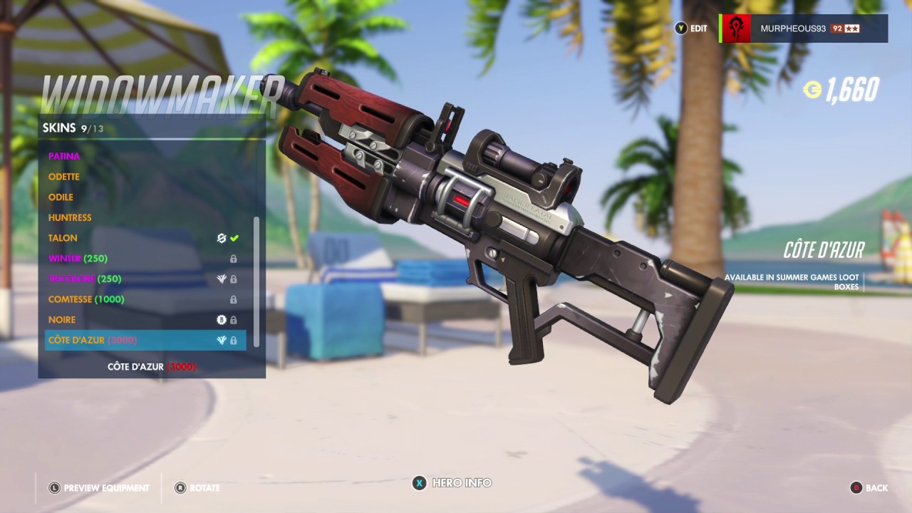 Overwatch Summer Games 2017 - Widowmaker's New Legendary Skin 'Cote D'Azur'