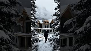Building a $7M Modern Fortress in the Deep Snow 🏗️❄️ #shorts