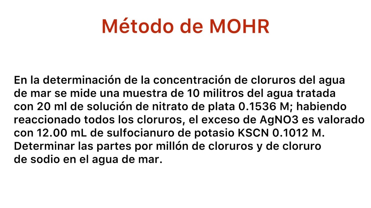 Determinacion De Cloruros En Agua De Mar