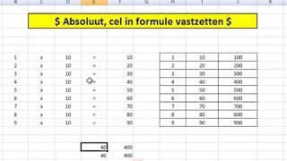 Excel $ Absoluut. Cel in formule vastzetten - YouTube Excel $ Absoluut. Cel In Formule Vastzetten - Youtube